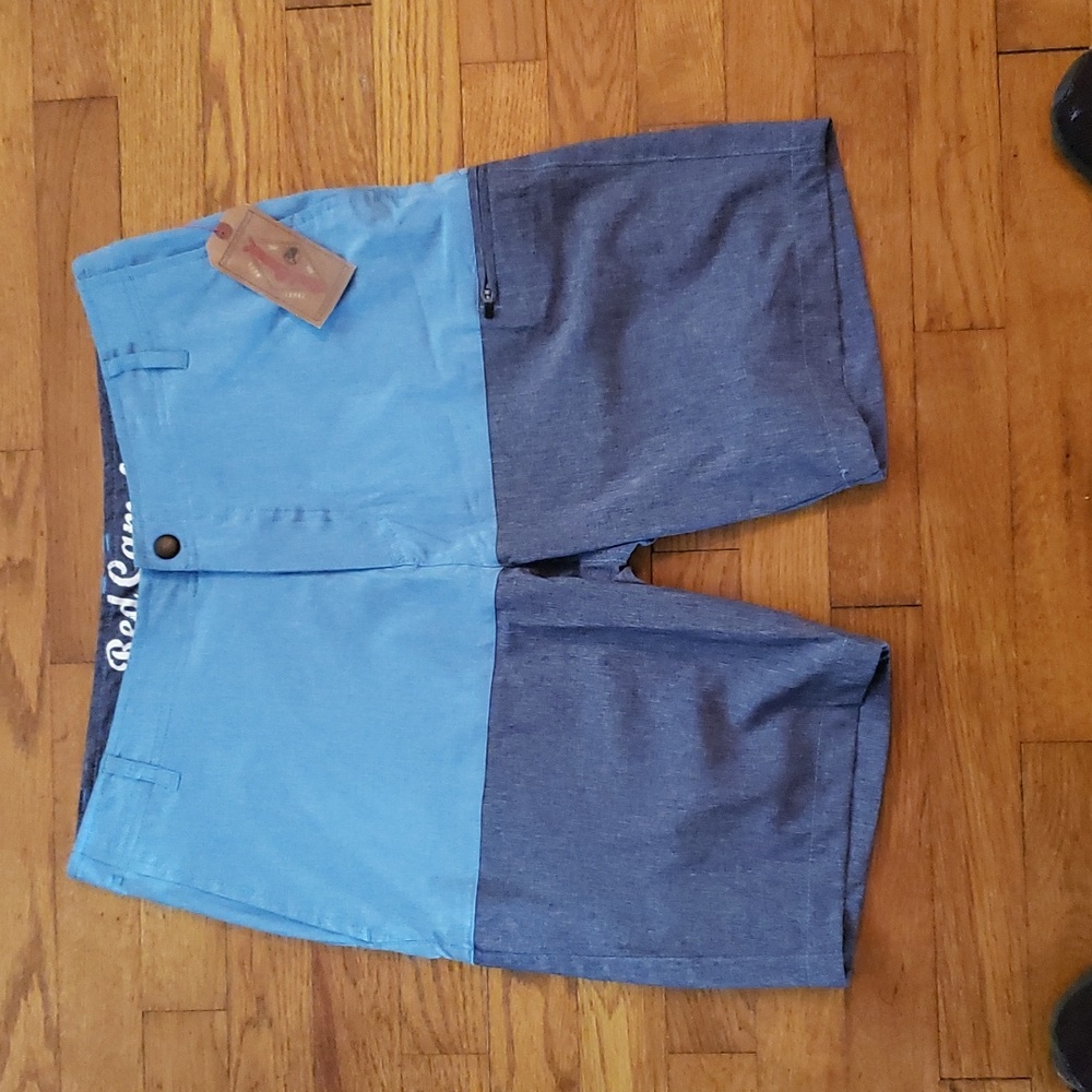 Mens red camel swim shorts